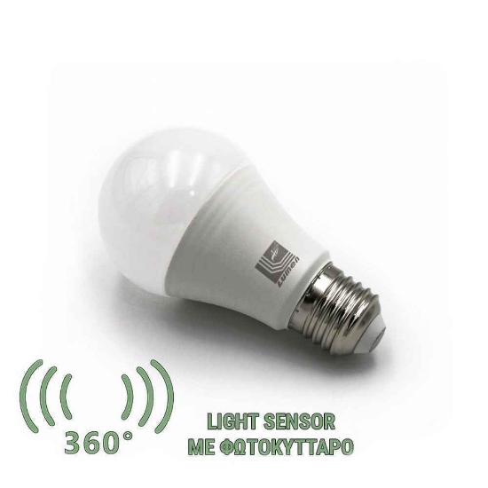 Imagine BEC LED 240V CU FOTOCELULA TIP "PARA" E27 9W LUMINA ALBA