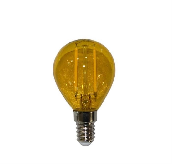 Imagine BEC LED COG 230V "SFERIC" E14 2W LUMINA portocalie