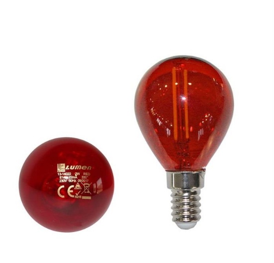 Imagine BEC LED COG 230V "SFERIC" E14 2W LUMINA rosie