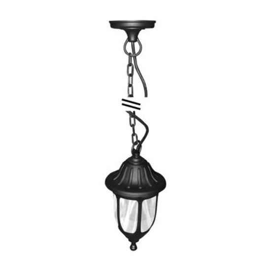 Imagine Corp cu lant policarbonat 931 "PT" h:84cm NEGRU E27 IP44