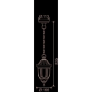 Imagine Corp cu lant policarbonat 931 "PT" h:84cm NEGRU E27 IP44