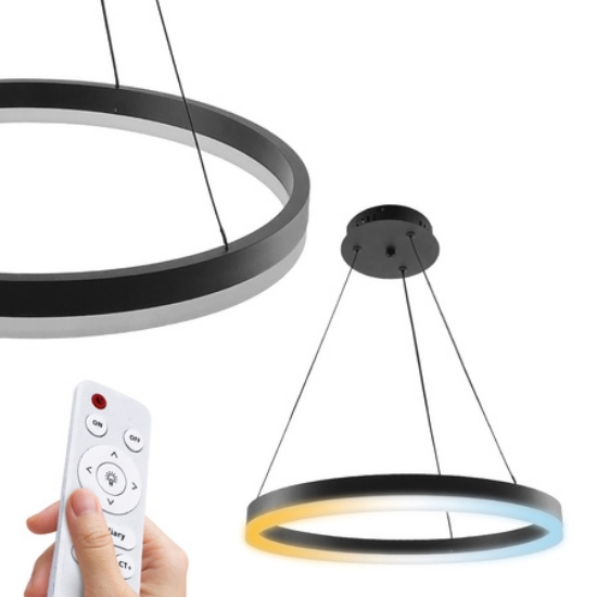 Imagine Lampă suspendată LED 35W 3CCT 2450lm rotundă neagră dimabilă cu telecomandă HARVEY HOROZ  019-083-0035/BLK