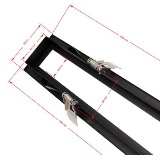 Imagine Rama montaj incastrat in rigips pentru corp SLIM de 18W - neagra 603x107