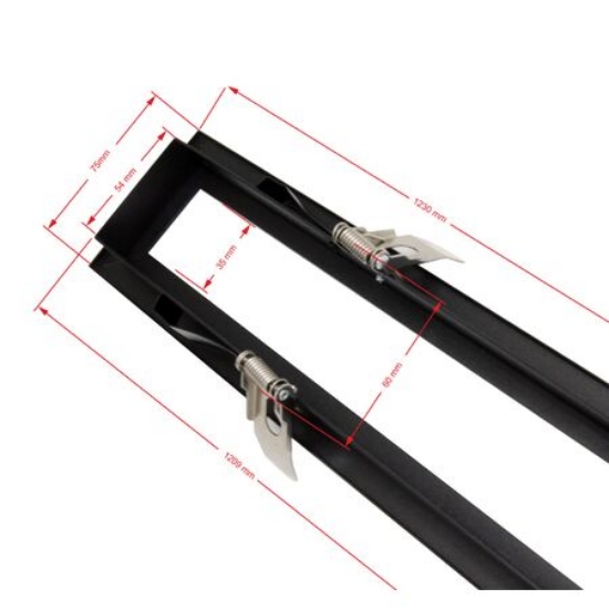 Imagine Rama montaj incastrat in rigips pentru corp SLIM de 36W - neagra 1230x107