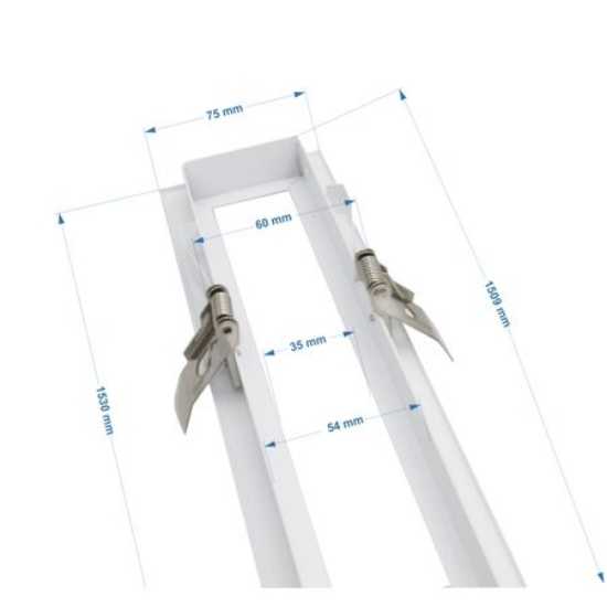 Imagine Rama montaj incastrat in rigips pentru corp SLIM de 50W - alba 1530x107