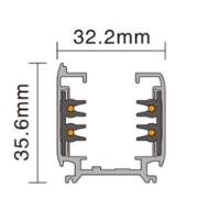 Imagine Sina din aluminiu aparenta 230V - L:2m - alba