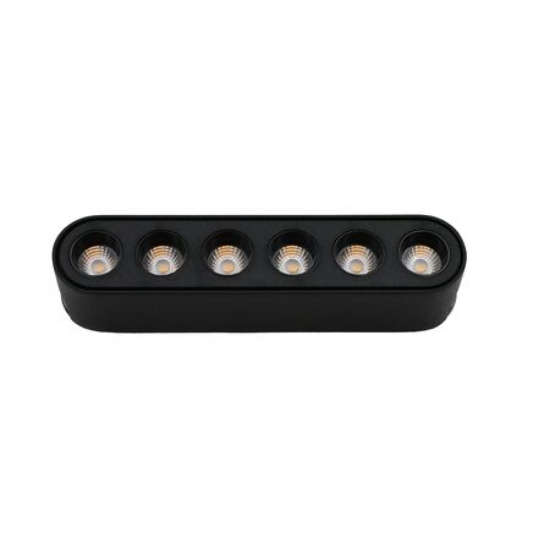 Imagine Corp (lentile la 36 grade) cu LED 6w pentru sina 40VDC lumina calda - negru