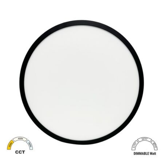 Imagine Plafoniera rotunda neagra cu LED CCT 32W-36W-40W - IP40