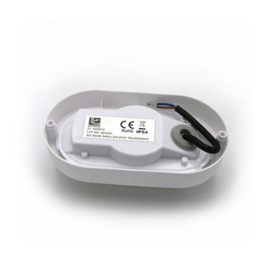 Imagine Aplica ovala alba cu led 8W lumina alba - IP54